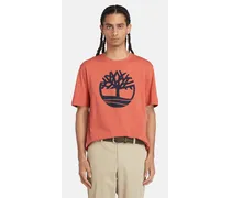 Timberland T-shirt con Logo ad Albero Kennebec River da Uomo in arancione, Uomo, arancione, Taglia Arancione