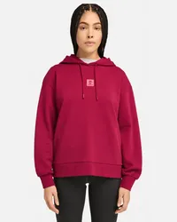 Timberland Felpa con Cappuccio Stack Logo Loop Back da Donna in rosso, Donna, rosso, Taglia: L 