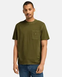 Timberland T-shirt con Tasca sul Petto Merrymack River da Uomo in verde, Uomo, verde, Taglia Verde