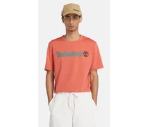 T-shirt Con Logo Lineare Da Uomo In Arancione Chiaro Arancione
