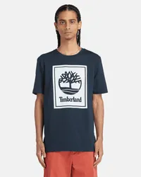 Timberland T-shirt a Maniche Corte Stack Logo da Uomo in blu scuro, Uomo, blu, Taglia Blu