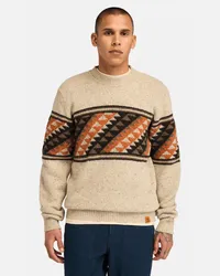 Timberland Maglione Girocollo Fair Isle da Uomo in beige, Uomo, beige, Taglia Beige