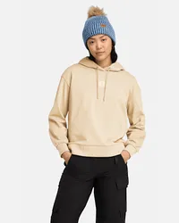 Timberland Felpa con Cappuccio Stack Logo Loop Back da Donna in beige, Donna, beige, Taglia: XL 