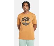 Timberland T-shirt con Logo ad Albero Kennebec River da Uomo in giallo chiaro, Uomo, giallo, Taglia Giallo