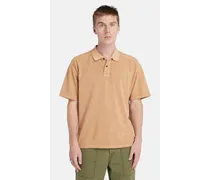 Polo Garment Dyed Da Uomo In Arancione Arancione