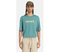 T-shirt Anti-uv Con Stampa Da Uomo In Verde Scuro Blu