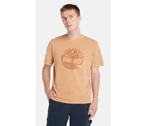 T-shirt Tinta In Capo Con Logo Grafico Da Uomo In Giallo Scuro Giallo