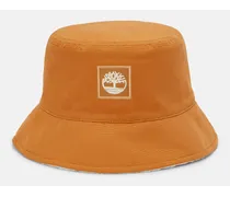 Cappello Da Pescatore Double-face Con Fodera In Pile A Pelo Lungo In Arancione Arancione Unisex