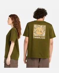 Timberland T-shirt a Maniche Corte Stack Camo All Gender in verde, verde, Taglia: L 