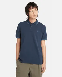 Timberland Polo in Piqué con Riga Millers River da Uomo in blu scuro, Uomo, blu, Taglia Blu