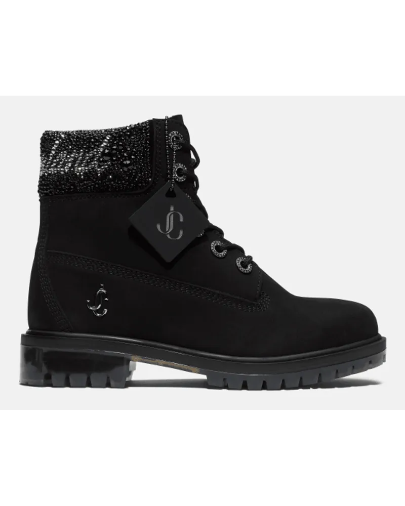 Timberland Stivale 6 Inch con Cristalli Jimmy Choo x Timberland da Donna in colore nero, Donna, colore nero, Taglia: 41 