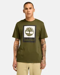 Timberland T-shirt Stack Logo All Gender in verde, Uomo, verde, Taglia Verde