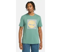 T-shirt Con Grafica Sul Davanti Da Uomo In Verde Scuro Blu