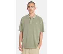 Polo Garment Dyed Da Uomo In Verde Verde