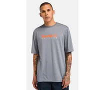 T-shirt con Grafica Outdoor e Protezione UV da Uomo in grigio scuro, Uomo, grigio, Taglia