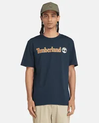 Timberland T-shirt con Logo Lineare da Uomo in blu marino, Uomo, Blu Marino, Taglia Blu