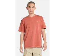 T-shirt Garment-dyed Da Uomo In Arancione Chiaro Arancione