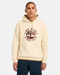 Timberland Felpa con Cappuccio e Grafica Holiday da Uomo in beige, Uomo, beige, Taglia Beige