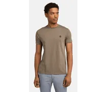 Timberland T-shirt (Slim) a Maniche Corte con Logo sul Petto Oyster River da Uomo in marrone pastello, Uomo, marrone, Taglia Marrone