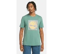 T-shirt con Grafica sul Davanti da Uomo in verde scuro, Uomo, blu, Taglia