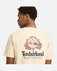 Timberland T-shirt con Grafica sul Retro Rugged Active Gear da Uomo in beige, Uomo, beige, Taglia Beige