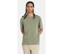 T-shirt Garment-dyed Da Uomo In Verde Verde