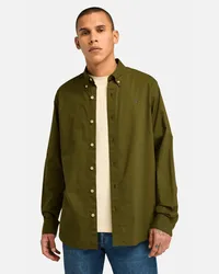 Timberland Camicia a Maniche Lunghe in Popeline Elasticizzato da Uomo in verde, Uomo, verde, Taglia Verde