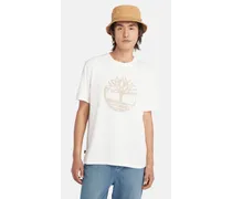 Timberland T-shirt Tinta in Capo con Logo Grafico da Uomo in bianco, Uomo, bianco, Taglia Bianco