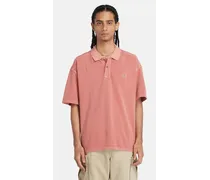 Polo Garment Dyed Da Uomo In Rosso Rosso