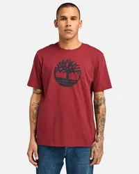 Timberland T-shirt con Logo Kennebec River da Uomo in rosso, Uomo, rosso, Taglia Rosso