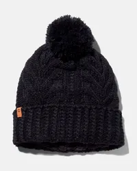 Timberland Berretto a Trecce con Pompon Premium da Donna in colore nero, Donna, colore nero Colore