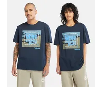T-shirt Con Grafica Outdoor All Gender In Blu Marino Blu Marino Unisex
