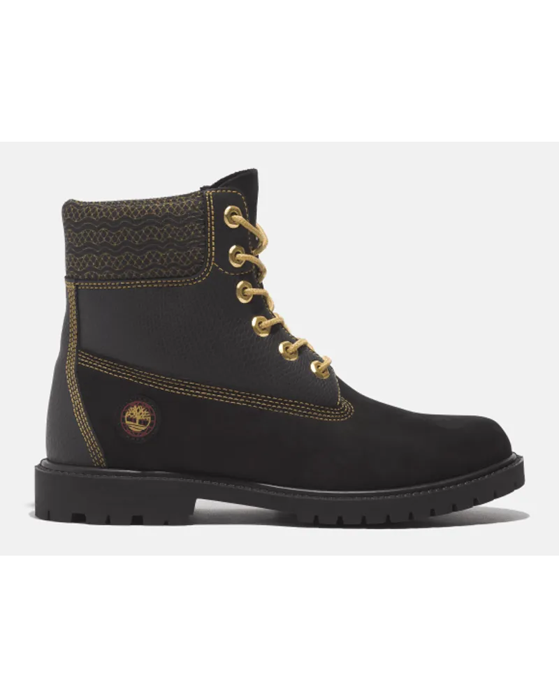 Timberland Lunar New Year Stivale Impermeabile Stringato Timberland Heritage 6 Inch da Donna in colore nero, Donna, colore nero, Taglia: 39 