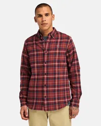 Timberland Camicia a Quadri in Flanella di Peso Medio da Uomo in rosso scuro, Uomo, rosso, Taglia Rosso