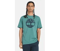 Timberland T-shirt con Logo ad Albero Kennebec River da Uomo in verde acqua, Uomo, verde acqua, Taglia Verde