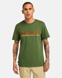 Timberland T-shirt con Ricamo "Established 1973" da Uomo in verde, Uomo, verde, Taglia Verde