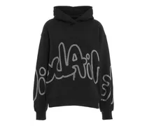 Hoodie con logo in strass