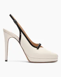 Casadei Michelle Platform Slingback - Donna Décolleté E Slingback Ecru And Black Ecru