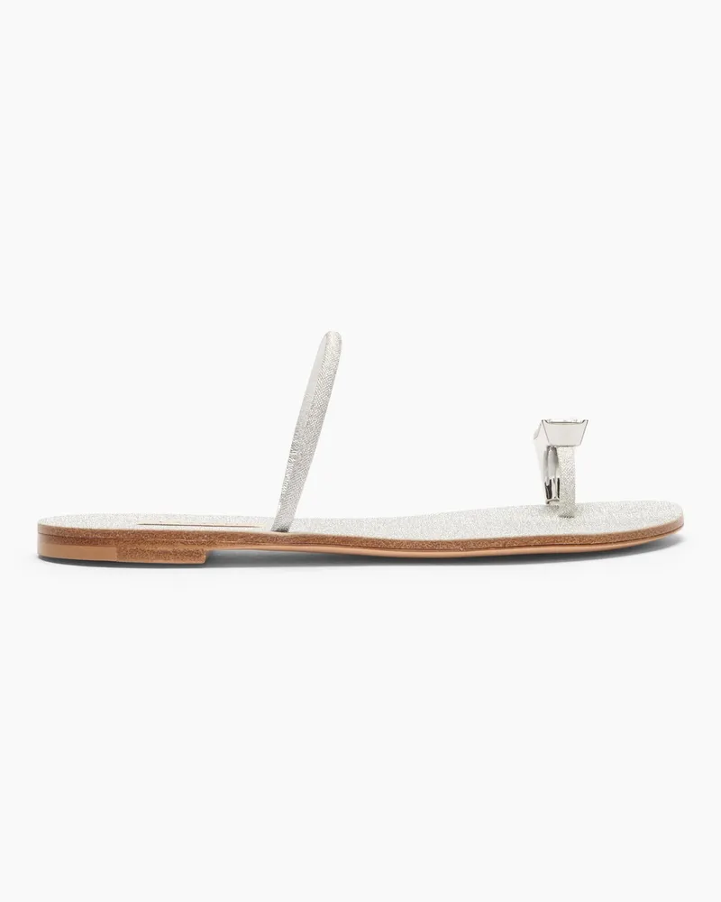 Casadei Soraya Solar Eclipse Flat Sandals - Donna Flats e Mocassini Silver Silver