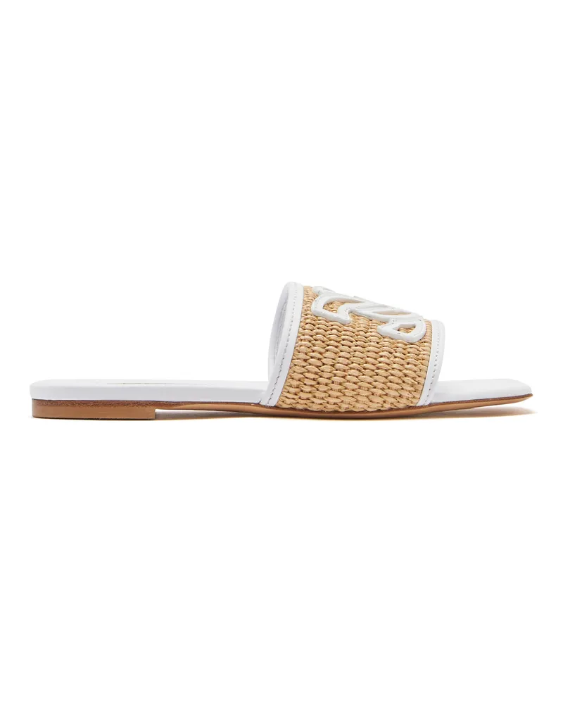 Casadei Portofino Slides - Donna Flats e Mocassini White And Toffee White