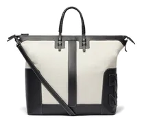 C-style Canvas Leather Traveller Bag - Donna Borse Black