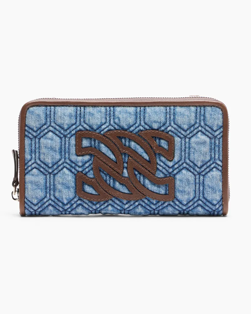 Casadei Denim Wallet - Donna Borse Denim And Saddle Denim
