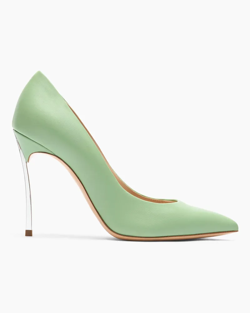 Casadei Blade Leather Pumps - Donna Décolleté E Slingback Milk And Mint Milk