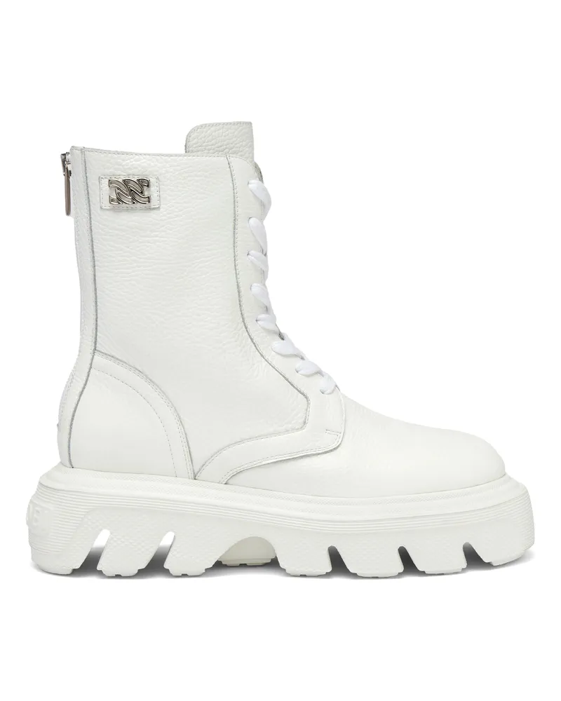 Casadei Generation C Leather Biker Boots - Donna Suola Xxl White White