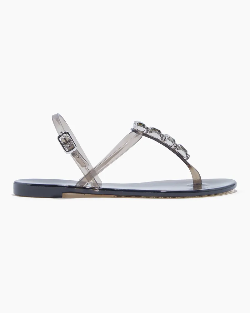 Casadei Jelly Jeweled Pvc Flat Sandals - Donna Flats e Mocassini Black Black