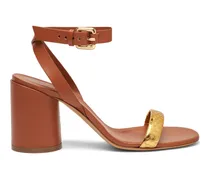 Atomium Cleo Leather And Gold Sandals - Donna Sandali Gold And Etruria