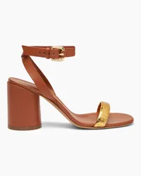 Casadei Atomium Cleo Leather And Gold Sandals - Donna Sandali Gold And Etruria Gold