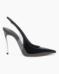 Casadei Superblade Patent Leather Slingbacks - Donna Décolleté E Slingback Black Black