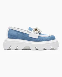 Casadei Generation C Denim Loafers - Donna Flats e Mocassini Jeans And White Jeans