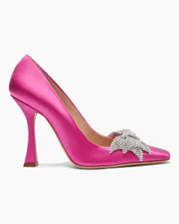 Casadei Butterfly Geraldine Crystal Satin Pumps - Donna Décolleté E Slingback Fuchsia Fuchsia